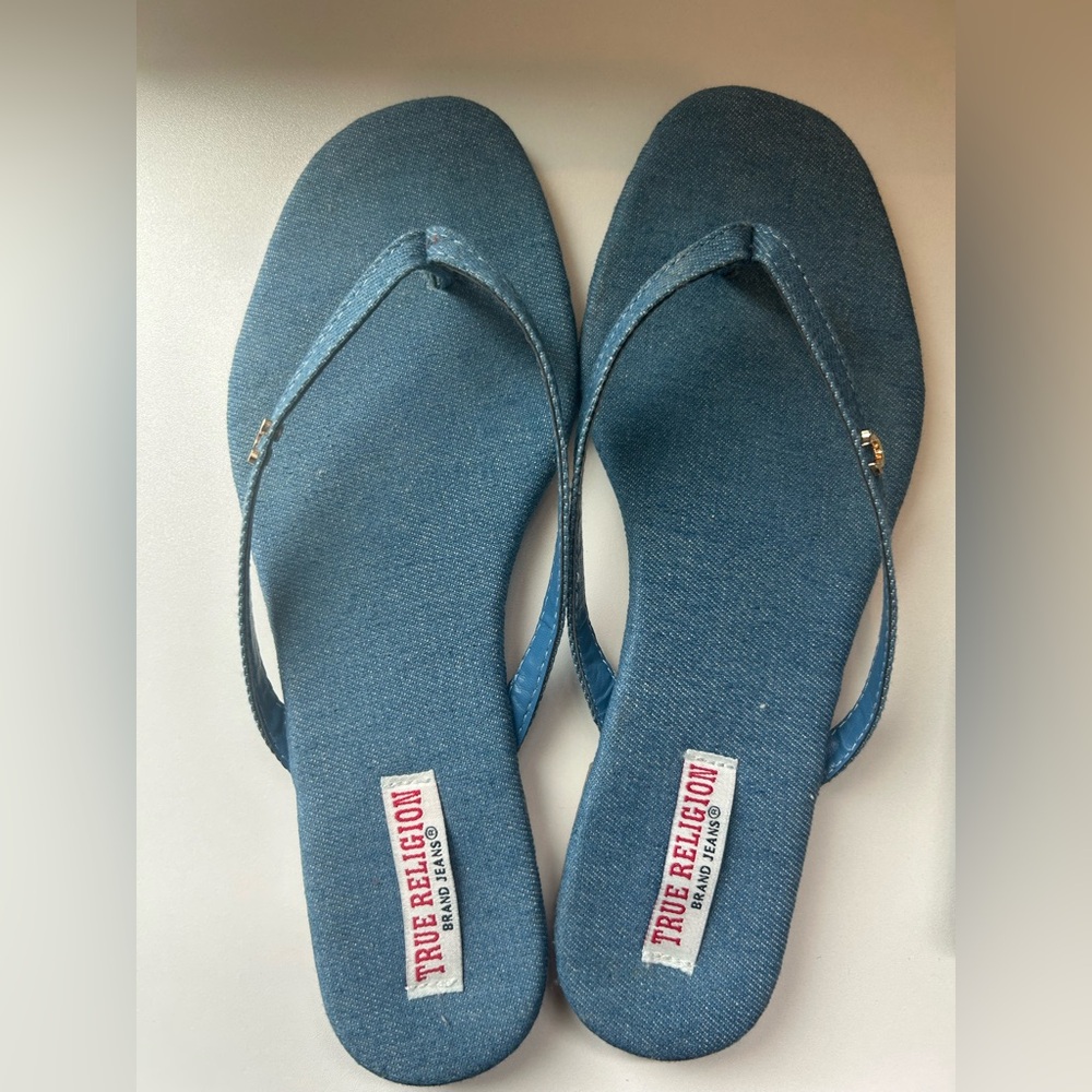 True Religion Denim Blue Sandals